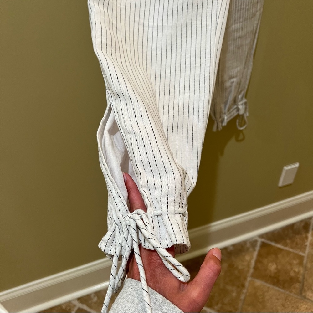Tie ankle linen pants